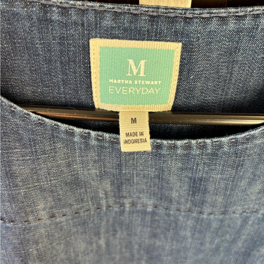 Martha Stewart Everyday Denim Top with Gold Accent - Picture 2 of 5